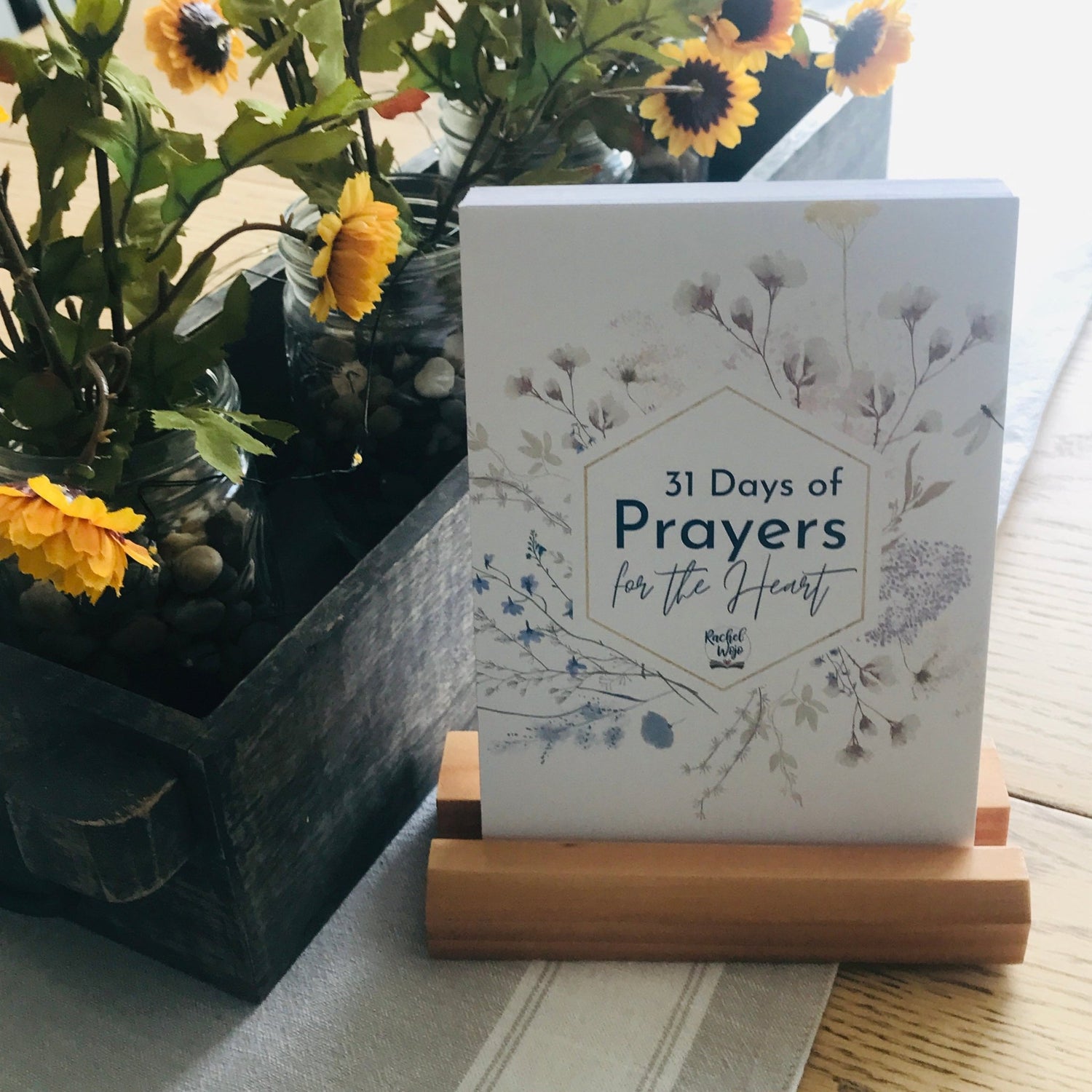 31 Days of Prayers for the Heart Prayer Cards with Display Stand - Rachel Wojo Shop